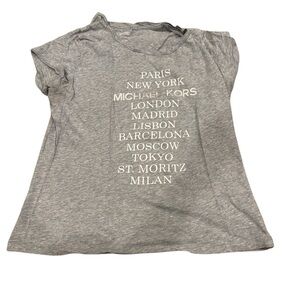 Michael Michael Kors Woman Gray Cities Short Sleeve Top Large